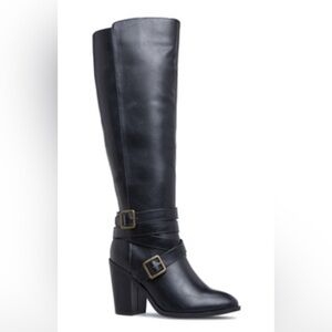 Black Thigh-high Leather Boots size 6.5